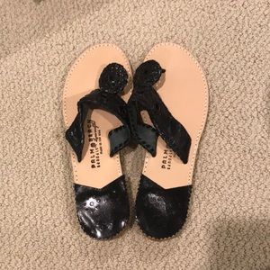 Black palm beach sandals
